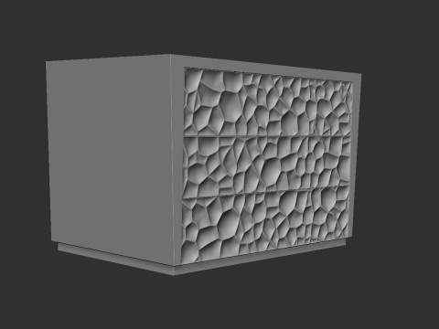 Three Drawer Storage Cabinet Model Cetak 3D
