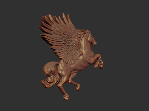 Пегас барельєф 3D Принт Модель
