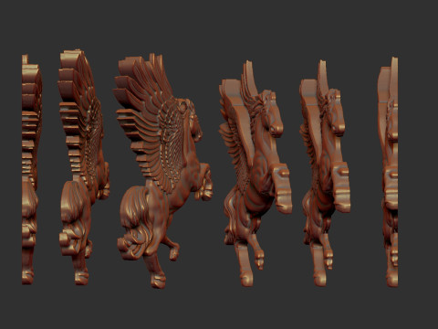 Pegasus bas relief 3Dプリントモデル
