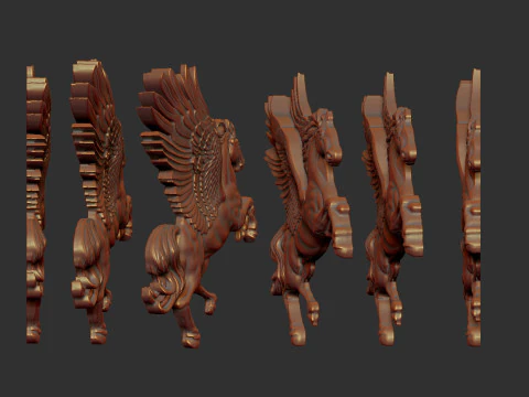 Пегас барельєф 3D Принт Модель