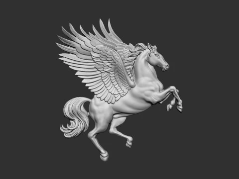 Пегас барельєф 3D Принт Модель