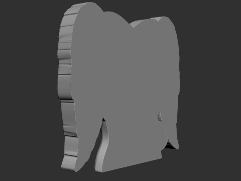 Heart and Angel Wings Tombstone 3D 打印模型