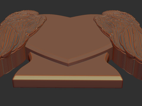 Heart and Angel Wings Tombstone 3D Принт Модель