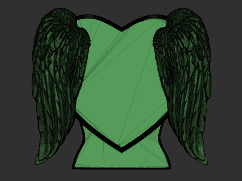 Heart and Angel Wings Tombstone 3D Принт Модель