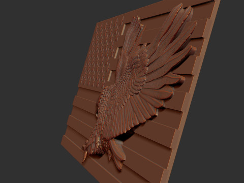 American Flag and Eagle Bas Relief 3D Принт Модель