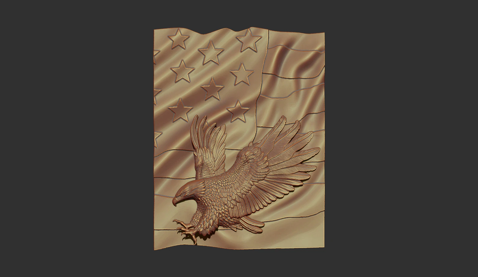 American Flag and Eagle 3D Print Model .c4d .max .obj .3ds .fbx .stl .blend