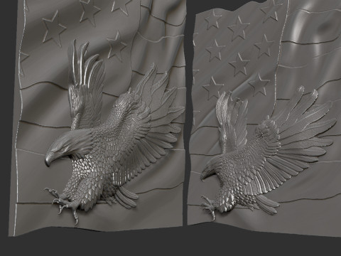 American Flag and Eagle 3D प्रिंट मॉडल