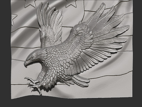 American Flag and Eagle 3D प्रिंट मॉडल