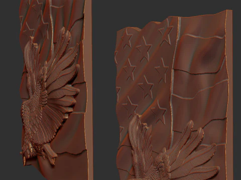 American Flag and Eagle 3D Print Model