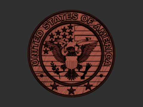 USA Army Veteran Medal 3D Print Model