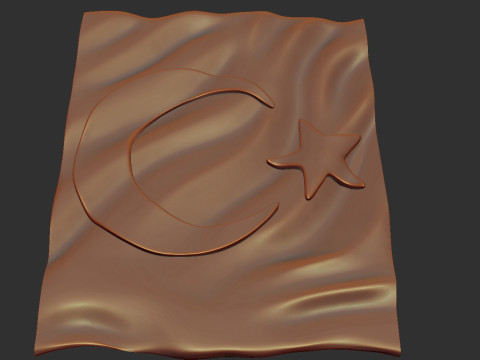 Turkiye Flag 3D Baskı Modeli