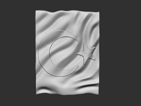 Turkiye Flag 3D Baskı Modeli