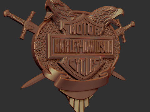 Harley Davidson Emblem Bas Relief 3Dプリントモデル