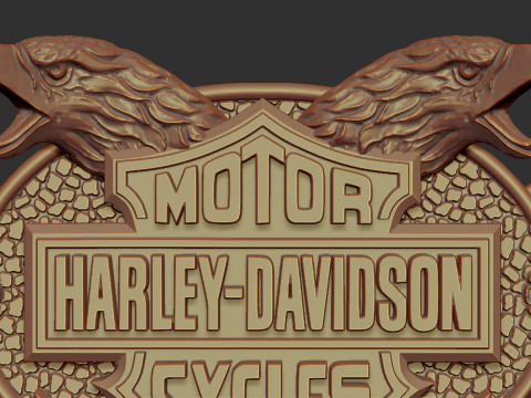Harley Davidson Emblem Bas Relief 3Dプリントモデル