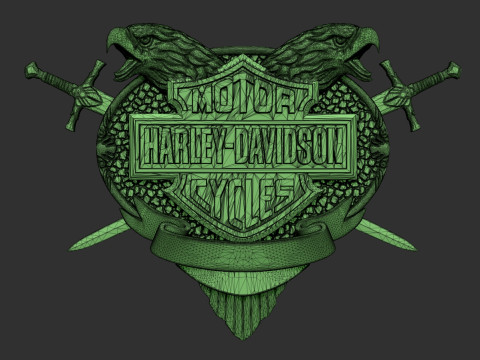 Harley Davidson Emblem Bas Relief 3Dプリントモデル