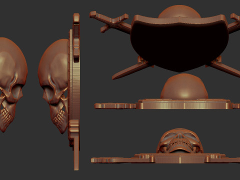 Skull Shield and Sword 3D 프린트 모델