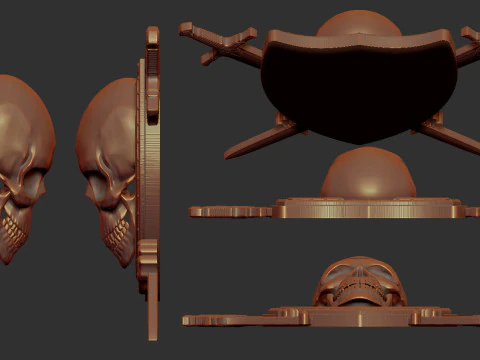 Skull Shield and Sword 3D Print Model