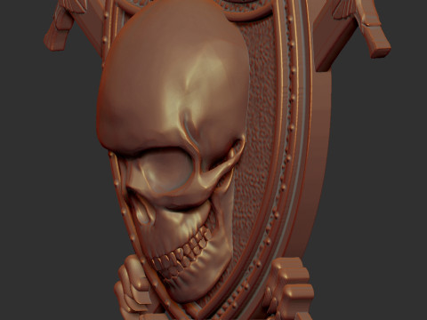 Skull Shield and Sword 3D 프린트 모델