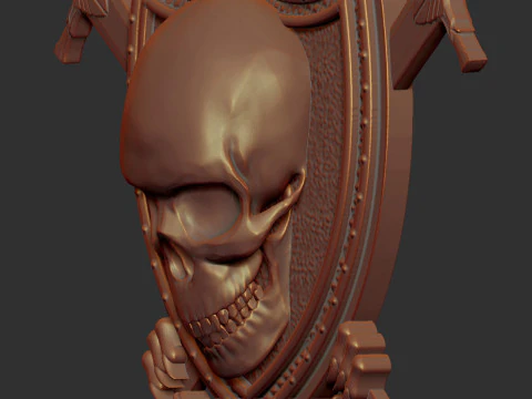 Skull Shield and Sword 3D Print Model