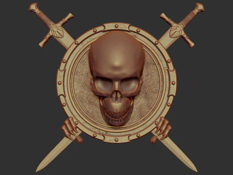 Scudo e spada del teschio Modello di stampa 3D