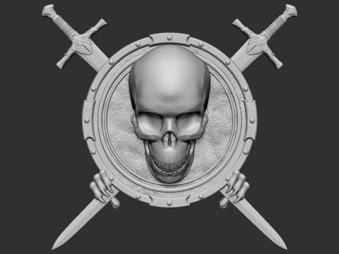 Skull Shield and Sword Modello di stampa 3D