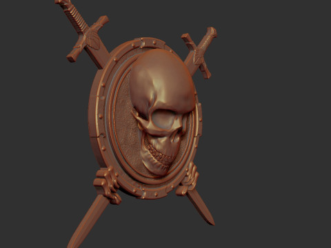 Skull Shield and Sword Modello di stampa 3D