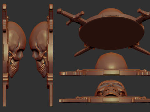 Skull Shield and Sword Modello di stampa 3D
