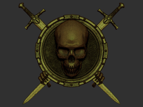 Skull Shield and Sword Modello di stampa 3D