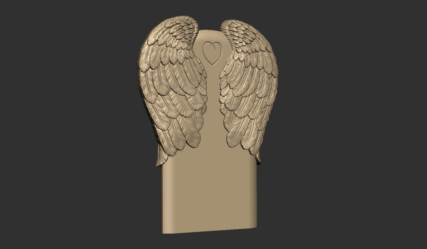 Angel wing headstone 3D Print Model .c4d .max .obj .3ds .fbx .stl .blend 
