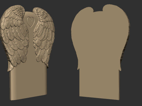 Angel wing headstone 3D 打印模型