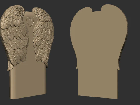 Angel wing headstone 3D Print Model