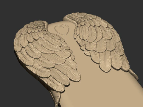 Angel wing headstone 3D Print Model