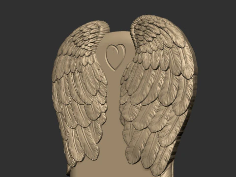Angel wing headstone 3D Print Model