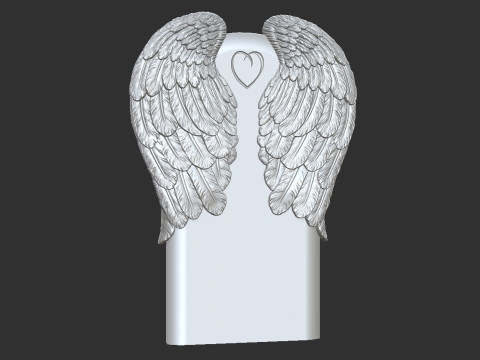 Angel wing headstone 3D 打印模型