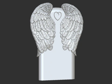 Angel wing headstone 3D Print Model
