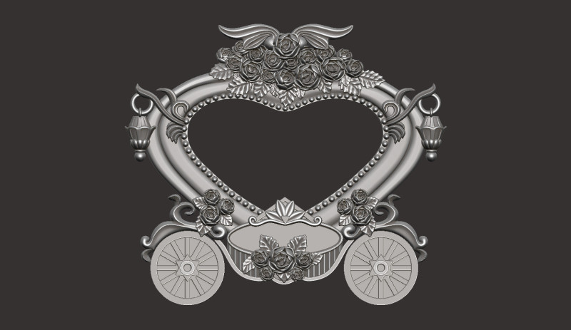 Pumpkin Carriage Photo Frame 3D Принт Модель .c4d .max .obj .3ds .fbx .stl .blend 