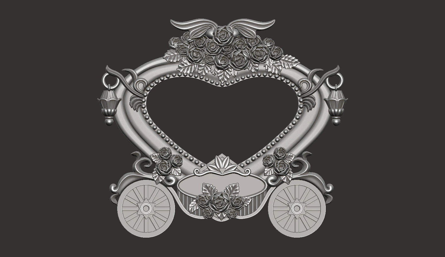 Pumpkin Carriage Photo Frame 3D Print Model .c4d .max .obj .3ds .fbx .stl .blend