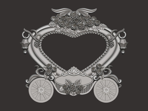 Pumpkin Carriage Photo Frame 3Dプリントモデル