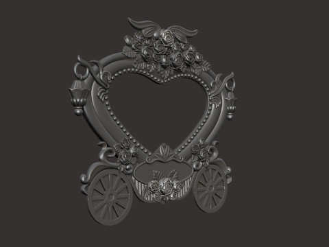 Pumpkin Carriage Photo Frame 3D Принт Модель