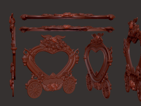 Pumpkin Carriage Photo Frame 3D Принт Модель