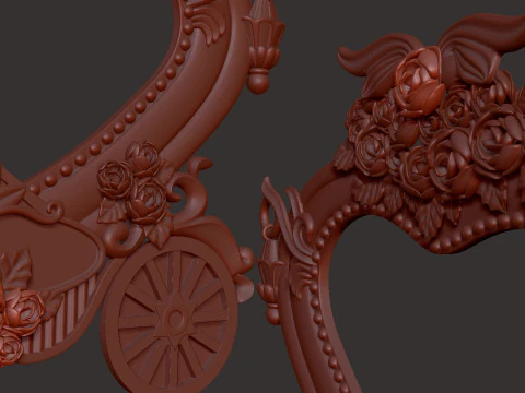 Pumpkin Carriage Photo Frame 3D Print Model