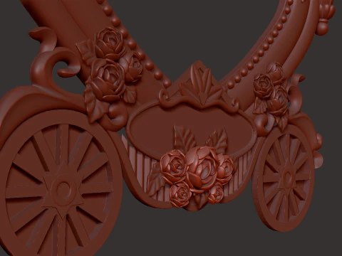 Pumpkin Carriage Photo Frame 3D Print Model
