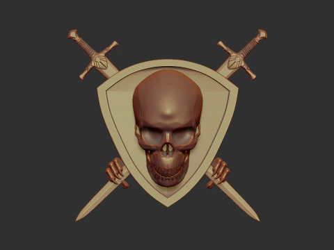Scudo e spada del teschio Modello di stampa 3D