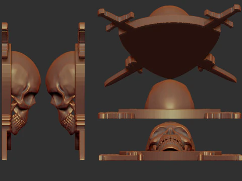 Skull Shield and Sword 3D Print Model