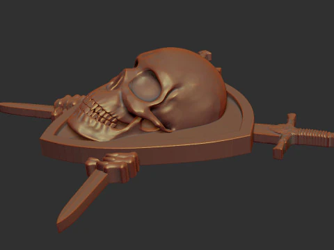 Skull Shield and Sword 3D Print Model