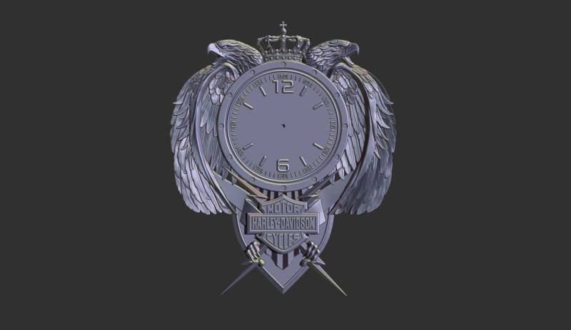 Harley Davidson Wall Clock 3D printmodel .c4d .max .obj .3ds .fbx .stl .blend