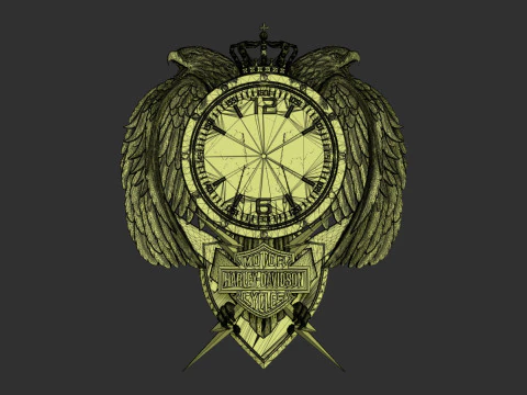 Zegar ścienny Harley Davidson Model do druku 3D