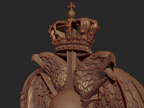 Harley Davidson Logo with Eagle Skull and Wings 3D Print Model