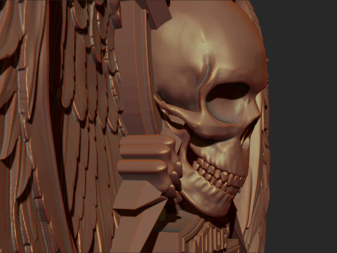 Harley Davidson Logo with Eagle Skull and Wings 3D Print Model