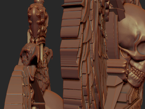 Harley Davidson Logo with Eagle Skull and Wings 3D Print Model